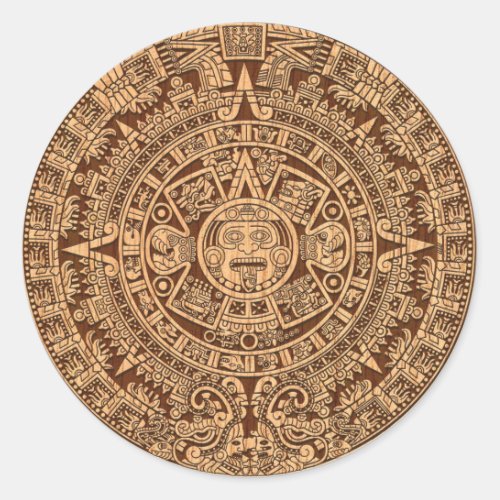 Mayan Calendar Classic Round Sticker