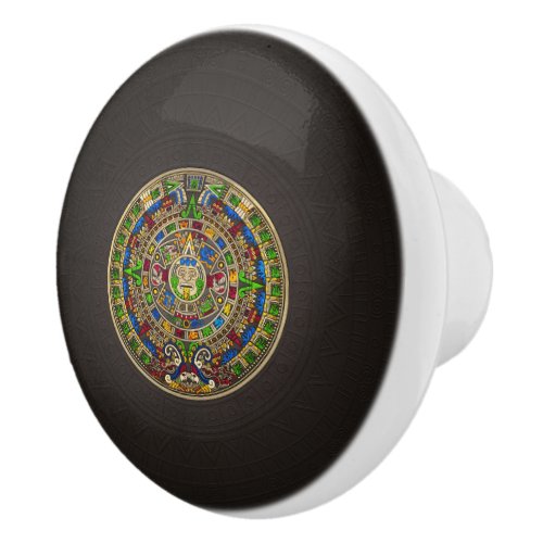 Mayan Calendar _ color Ceramic Knob