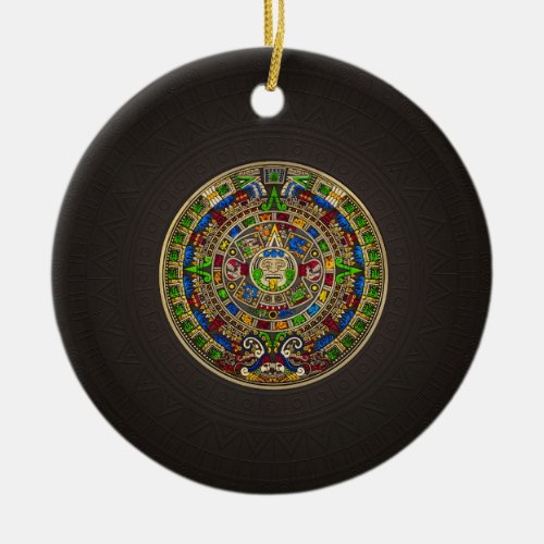 Mayan Calendar _ color Ceramic Ornament