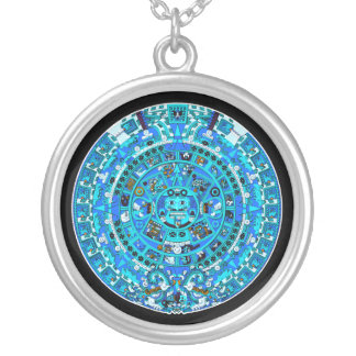 Mayan Calendar, ending in 2012 - Silver Necklace