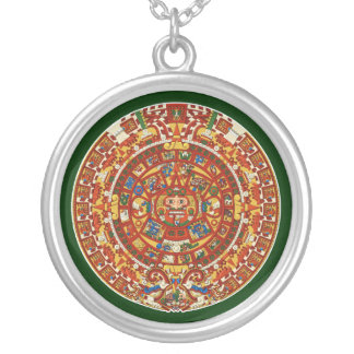 Mayan Calendar, ending in 2012 - Silver Necklace