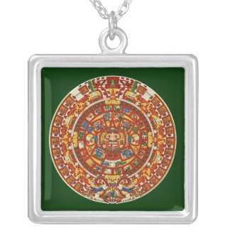 Mayan Calendar, ending in 2012 Silver Plated Necklace
