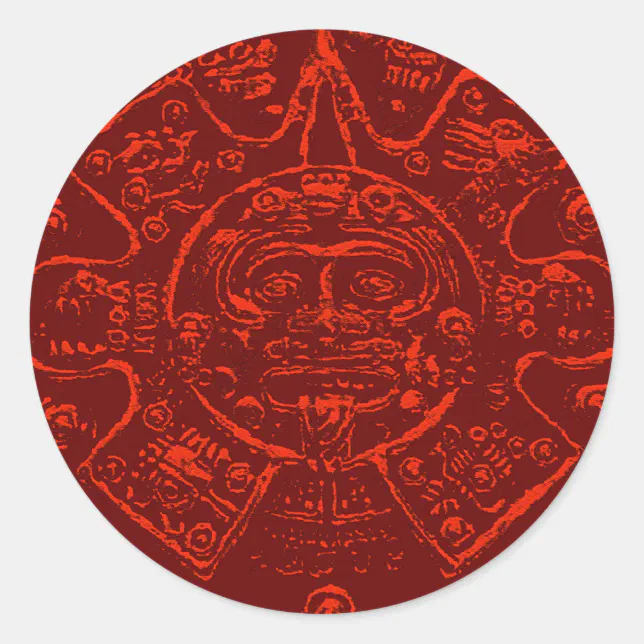 Mayan Calendar Image design Classic Round Sticker | Zazzle