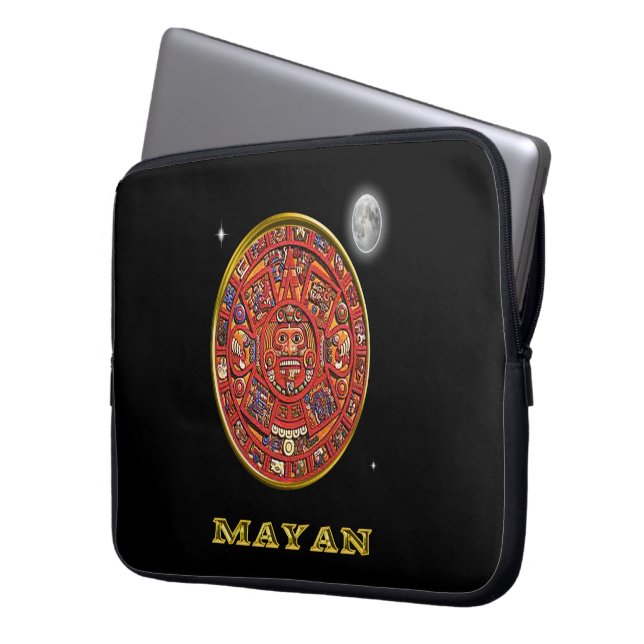 Mayan  calendar laptop sleeve (Front Left)