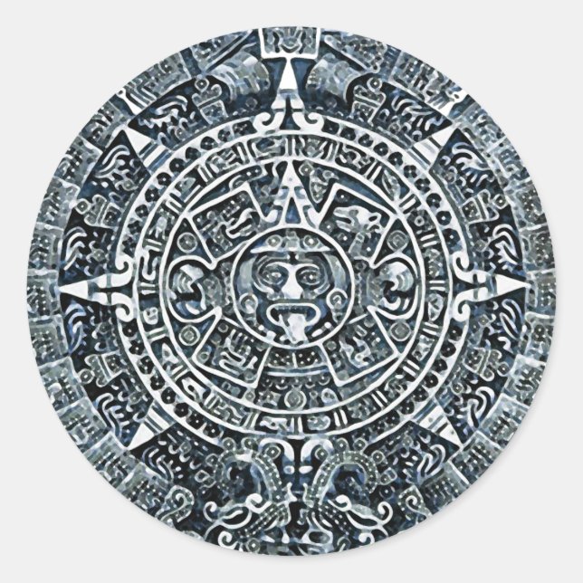 Mayan Calendar / Maya Kalender Classic Round Sticker (Front)