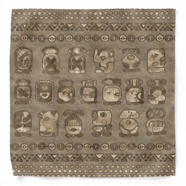 Mayan Calendar Month glyphs Bandana (Front)