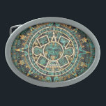 Mayan Calendar Oval Belt Buckle<br><div class="desc">More items with this design at: 
www.zazzle.com/aura2000/mayancalendar</div>