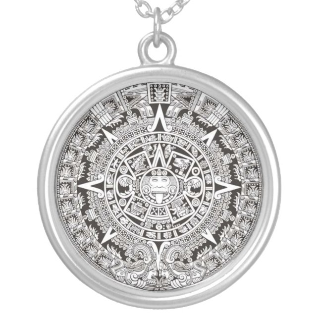 Mayan Calendar Round Charm Necklace (Front)
