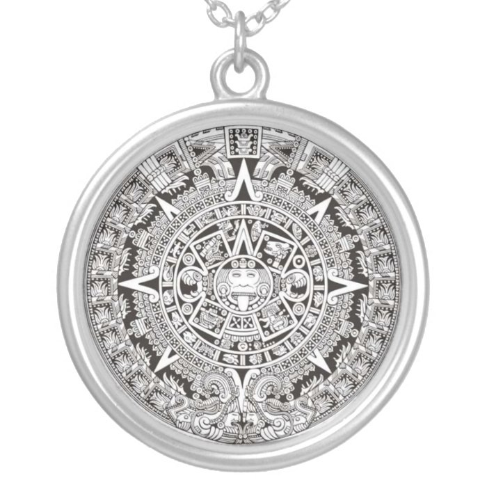 Mayan Calendar Round Charm Necklace Zazzle