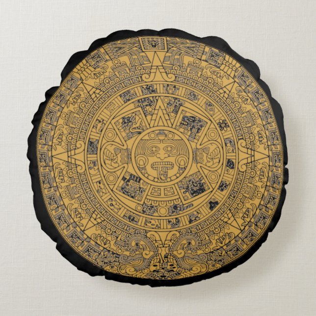Mayan Calendar Round Pillow (Front)