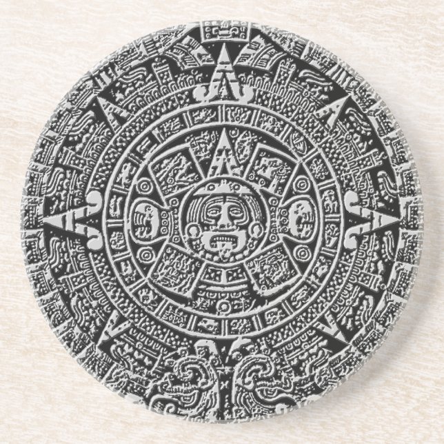 Mayan Calendar Sandstone Coaster (Front)