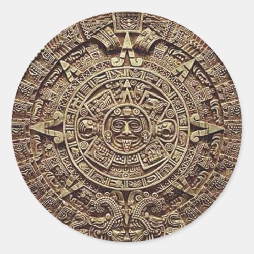 Mayan Calendar Stone 12212012 Classic Round Sticker