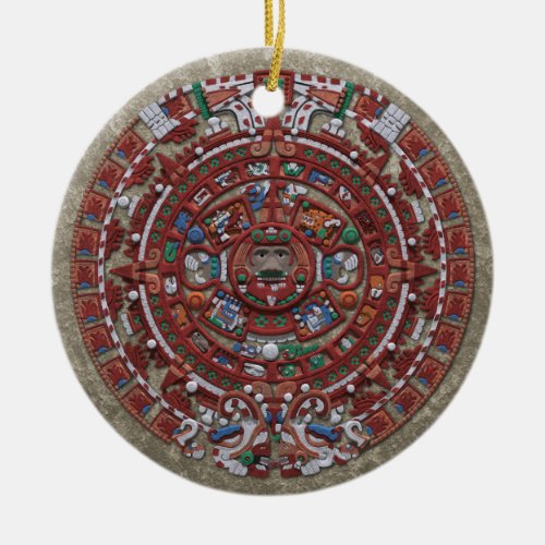 Mayan Calender Ceramic Ornament