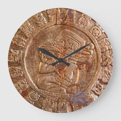Mayan Carved Metal Aztec Mexican Art History Clock