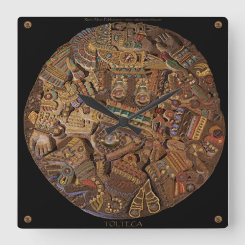 Mayan Carved Stone Aztec Mexican Art History Clock