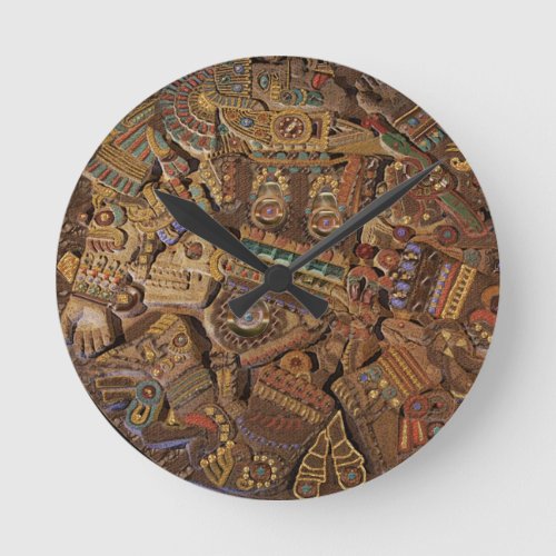 Mayan Carved Stone Aztec Mexican Art History Clock