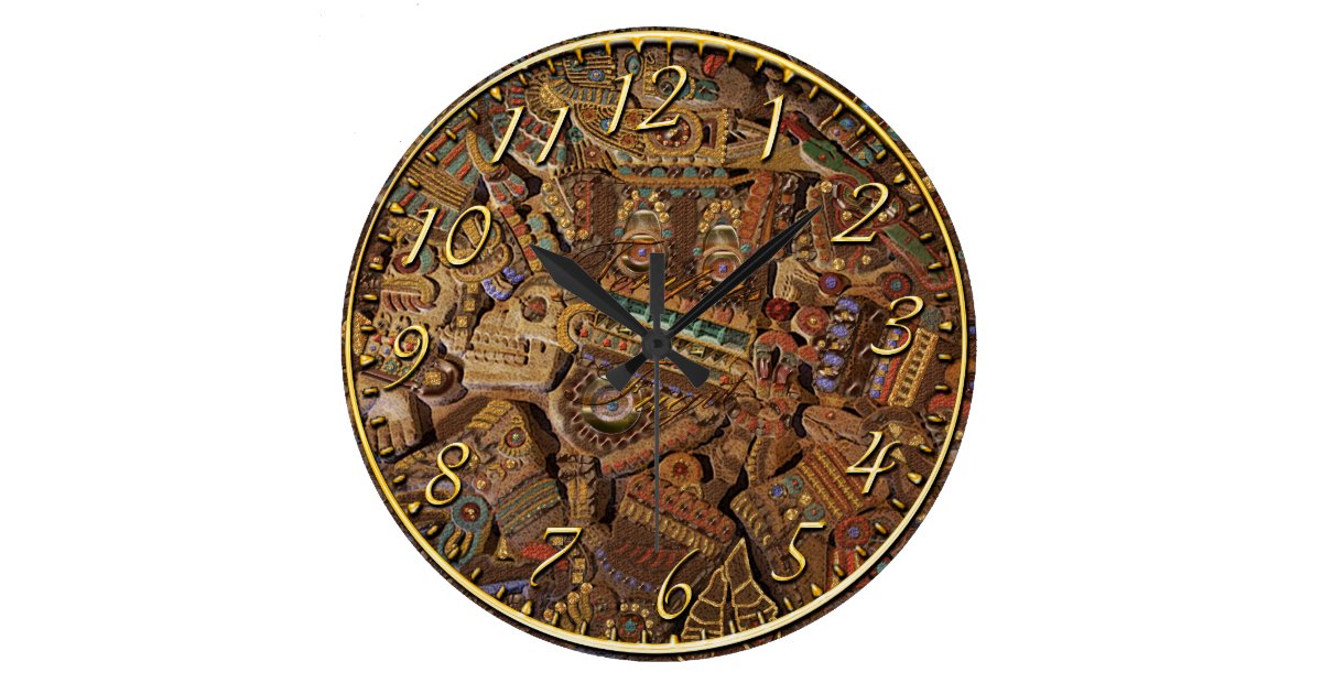 mayan carved stone aztec mexican art history clock gender reveal invitations