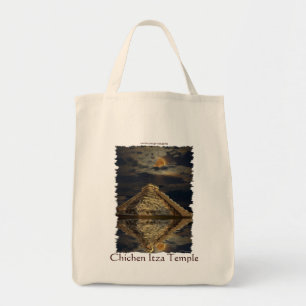 Mayan Chichen Itza Temple & Moon Tote Bag