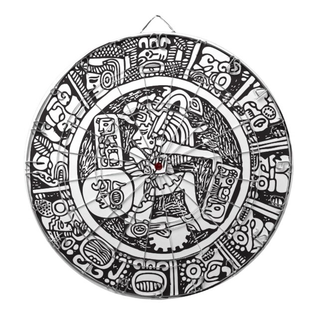 Mayan circle, Mexican hieroglyph(Maya) Dart Board (Front)