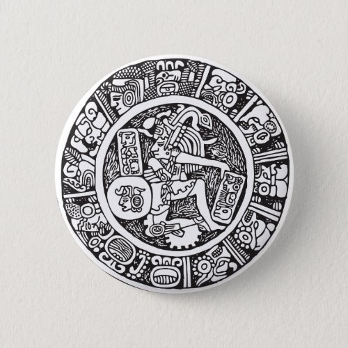 Mayan circle Mexican hieroglyphMaya Pinback Button