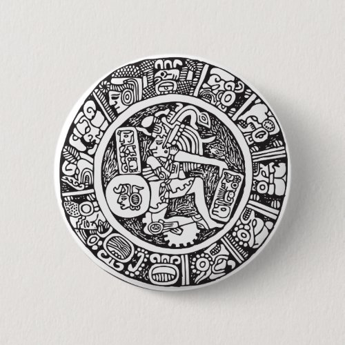 Mayan circle Mexican hieroglyphMaya Pinback Button