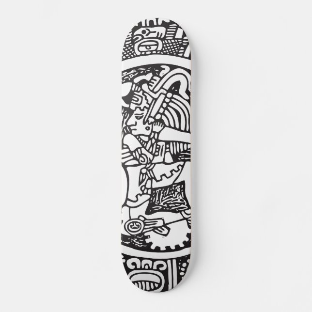 Mayan circle, Mexican hieroglyph(Maya) Skateboard Deck (Front)