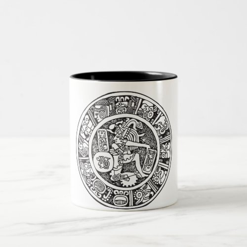 Mayan circle Mexican hieroglyphMaya Two_Tone Coffee Mug