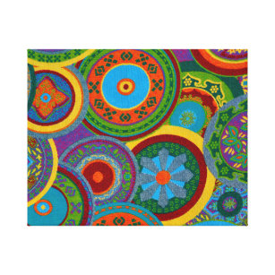 Mayan Circle Pattern Background Canvas Print