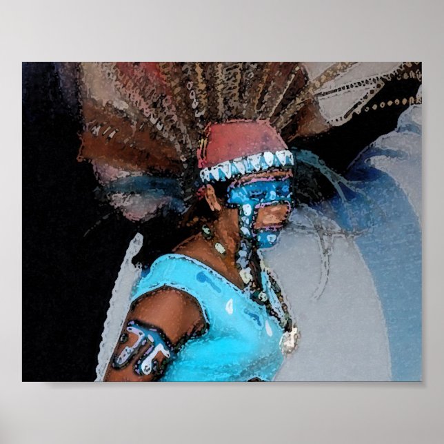 Mayan Dancer-Female (Watercolor) Poster (Front)