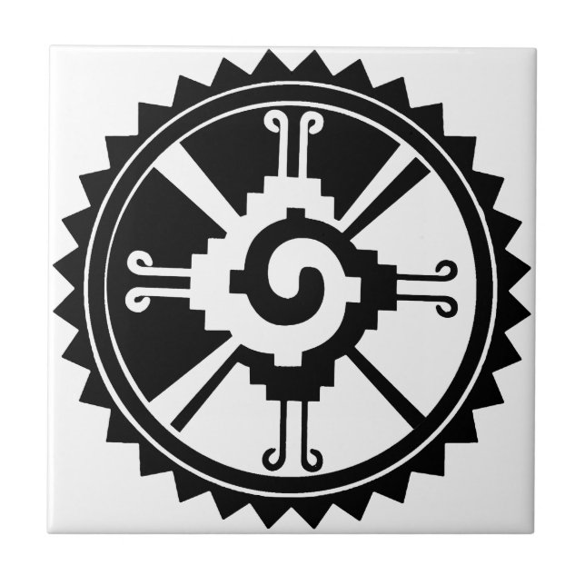 Mayan Deity Symbol Hunab Ku Ceramic Tile (Front)