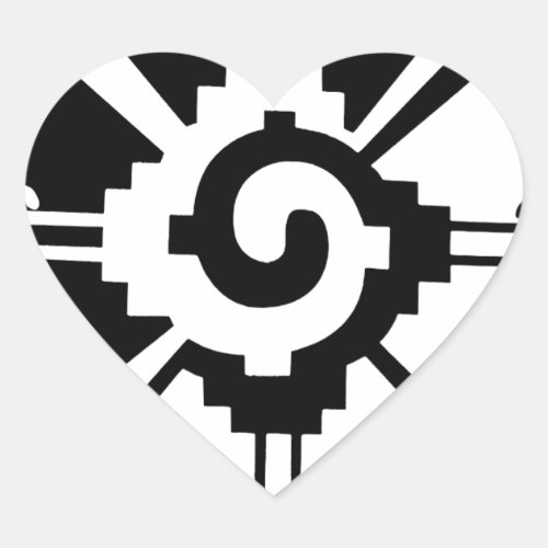 Mayan Deity Symbol Hunab Ku Heart Sticker