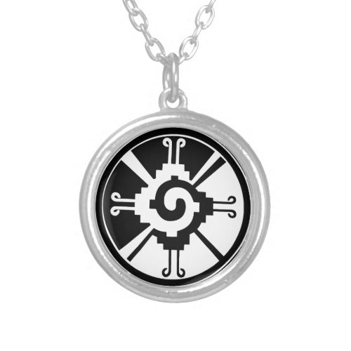 Mayan Deity Symbol Hunab Ku Silver Plated Necklace