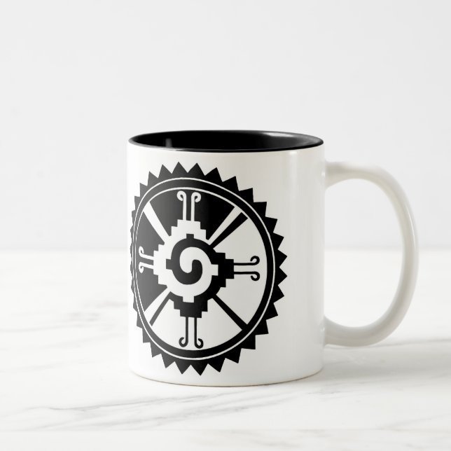 Mayan Deity Symbol Hunab Ku Two-Tone Coffee Mug (Right)