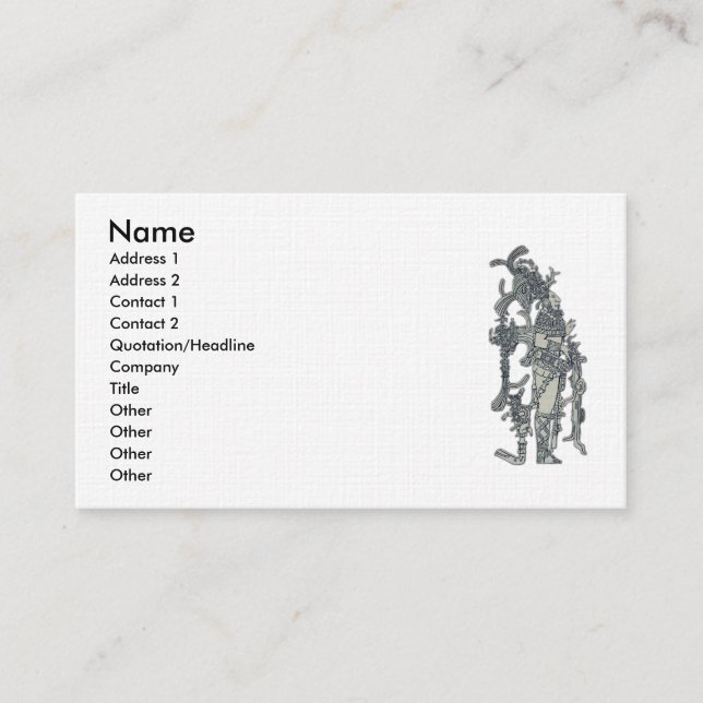 Mayan Dress Business Card (Front)