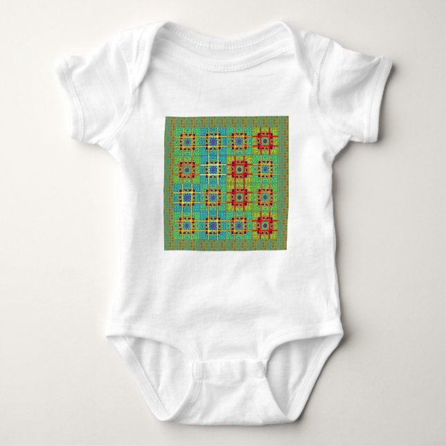 Mayan ethnic tribal pattern.jpg baby bodysuit (Front)