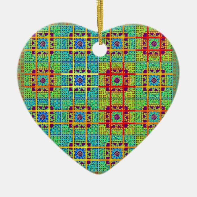Mayan ethnic tribal pattern.jpg ceramic ornament (Front)