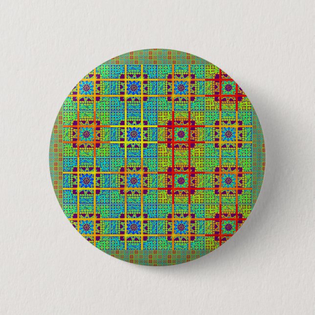 Mayan ethnic tribal pattern.jpg pinback button (Front)