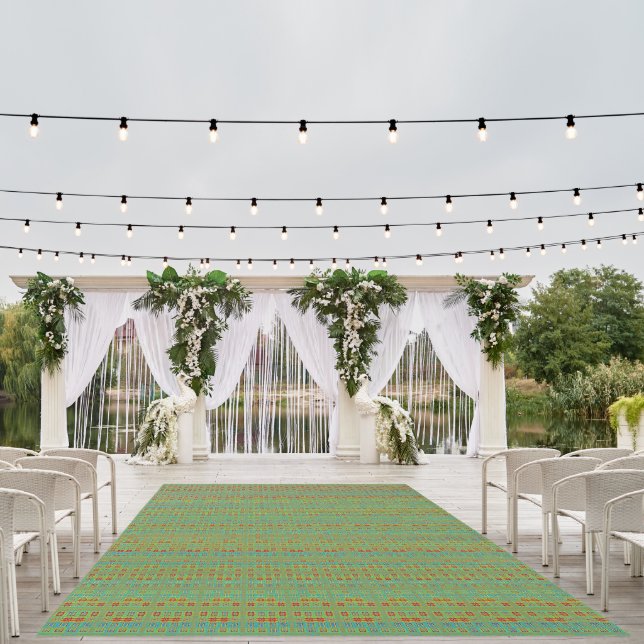 Mayan Ethnic Tribal Pattern  Outdoor Rug (Insitu (Wedding 1))