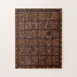 Mayan Hieroglyphics Panel Folk Art Jigsaw Puzzle