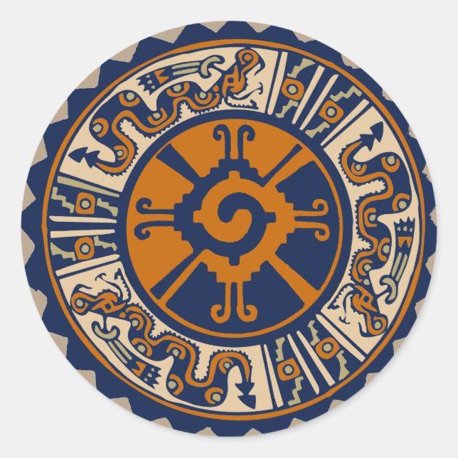 Mayan Hunab Ku Classic Round Sticker (Front)