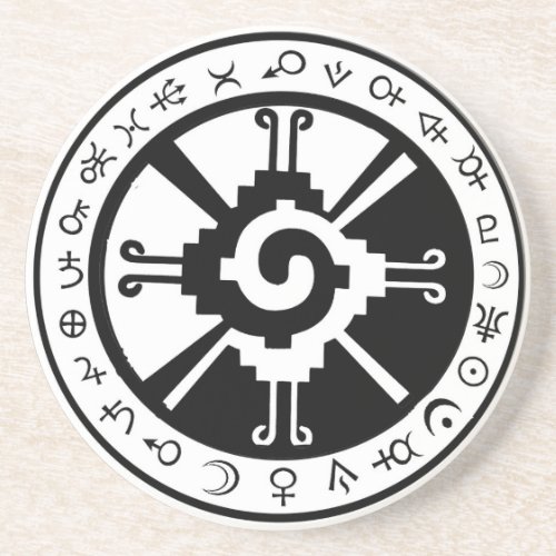 Mayan Hunab Ku Creator  Planetary Symbols Drink Coaster