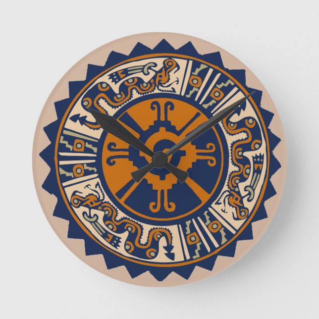 Mayan Hunab Ku Round Clock (Front)