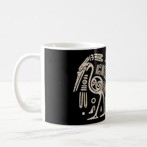 Mayan Indian Heron Crane Ancient Tribal Abstract B Coffee Mug