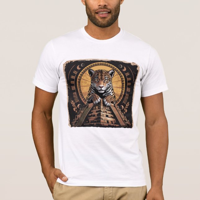 Mayan Jaguar Guardian T-Shirt | Aztec Mythology (Front)