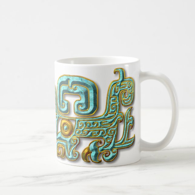 Mayan Jaguar-Turquoise Coffee Mug (Right)