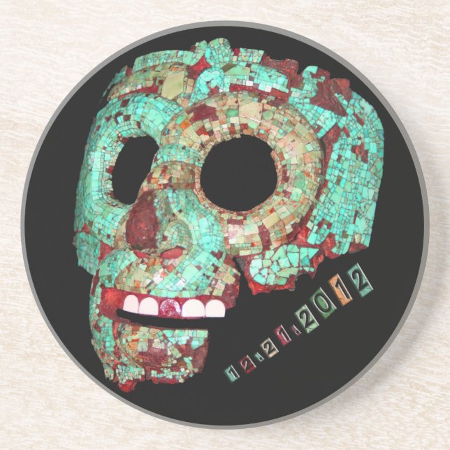 Mayan Mask-2012 Sandstone Coaster (Front)