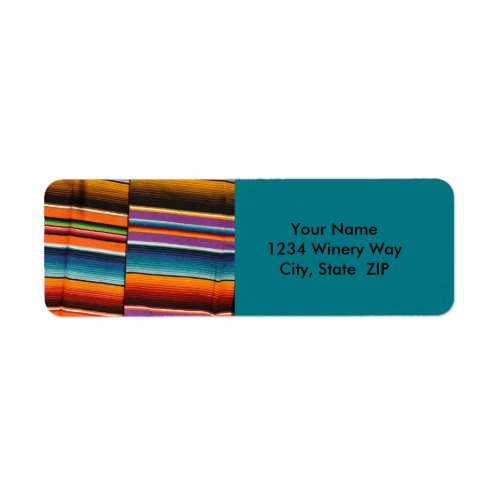 Mayan Mexican Colorful Blankets Label