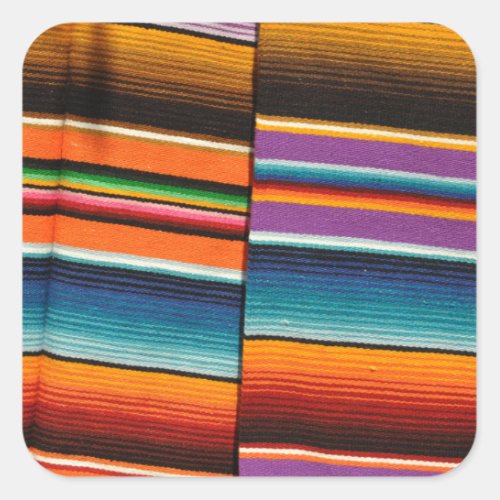 Mayan Mexican Colorful Blankets Square Sticker