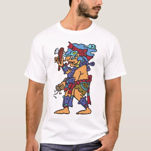 Mayan Rain God Colored T_Shirt