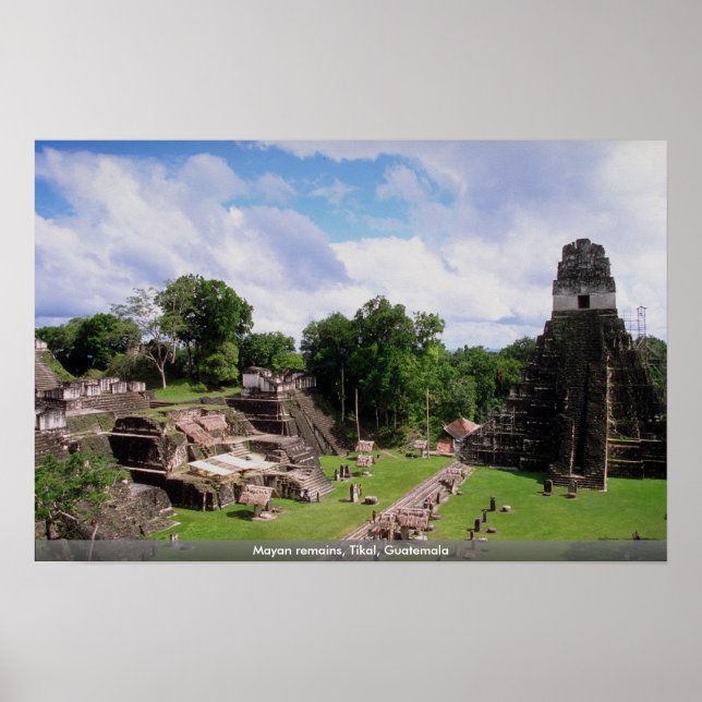 Mayan remains, Tikal, Guatemala Poster (Front)